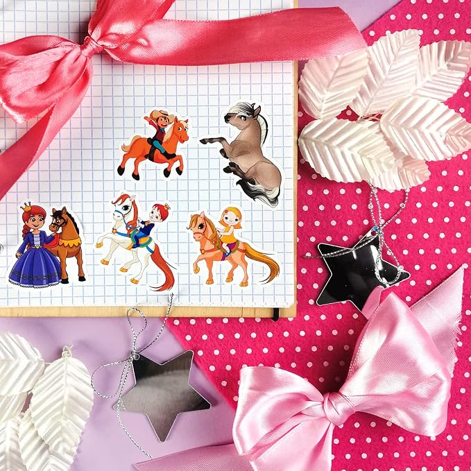BulbaCraft 100Pcs Horse Stickers, Vinyl Horse Decals for Girls, Pony Party Supplies, Gifts for Women & Men