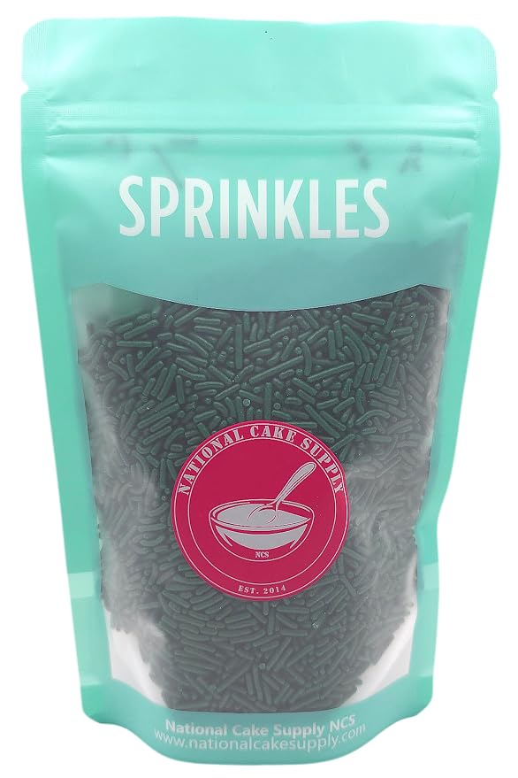 NCS Dark Green Jimmies Edible Sprinkles – Cupcake, Cake & Cookie Decorations, 7 oz