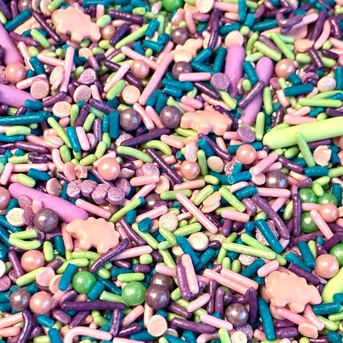 COOL MOM SPRINKLES Pink Dinosaur Sprinkles (4 oz.) – Dinosaur Themed Sprinkles for Decorating Birthday Cakes, Cupcakes, Cookies & Desserts – Mixed in the USA/Gluten-Free