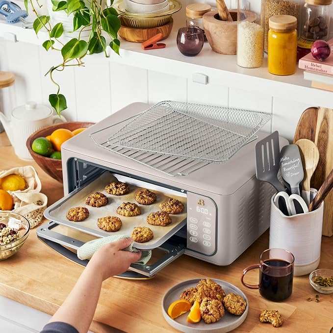 Infrared Air Fry Toaster Oven 9 Slice, 1800W Countertop Oven with Convection & Air Fry Functions, Digital Touch Display, Multi Cooking Modes for Baking, Broiling & Reheating (Porcini Taupe)