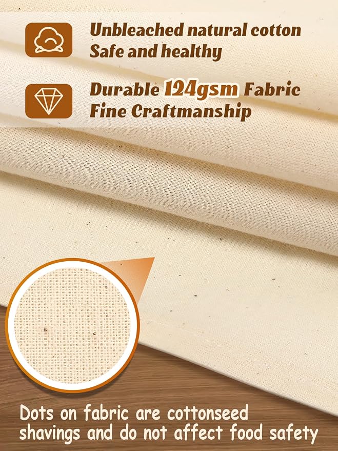 3Pcs Tea Towels for Sourdough Bread Baking - 14"x18" 100% Cotton Reusable Flour Sack Towels, Proofing Cloth Supplies for Baguettes, Loaves, Ciabatta Dough Rising