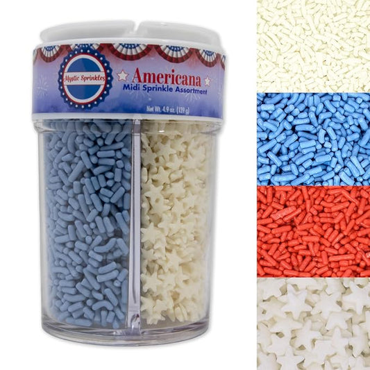 Mystic Sprinkles 4 Cell Sprinkle Assortments (Americana, Midi)