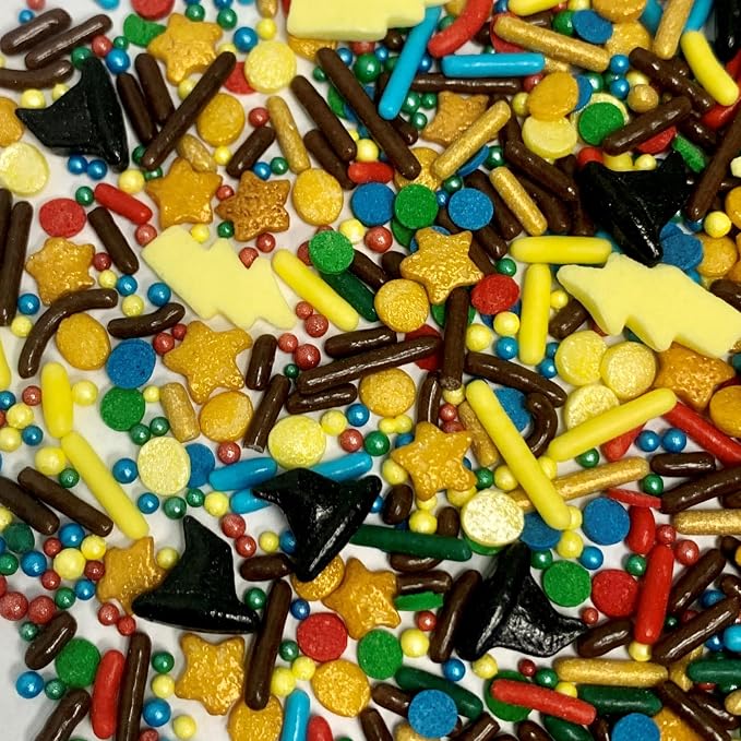 COOL MOM SPRINKLES Wizard Sprinkles (4 oz.) – Harry Potter Birthday Themed Sprinkles for Decorating Cakes, Cupcakes, Cookies & Desserts – Mixed in the USA/Gluten-Free