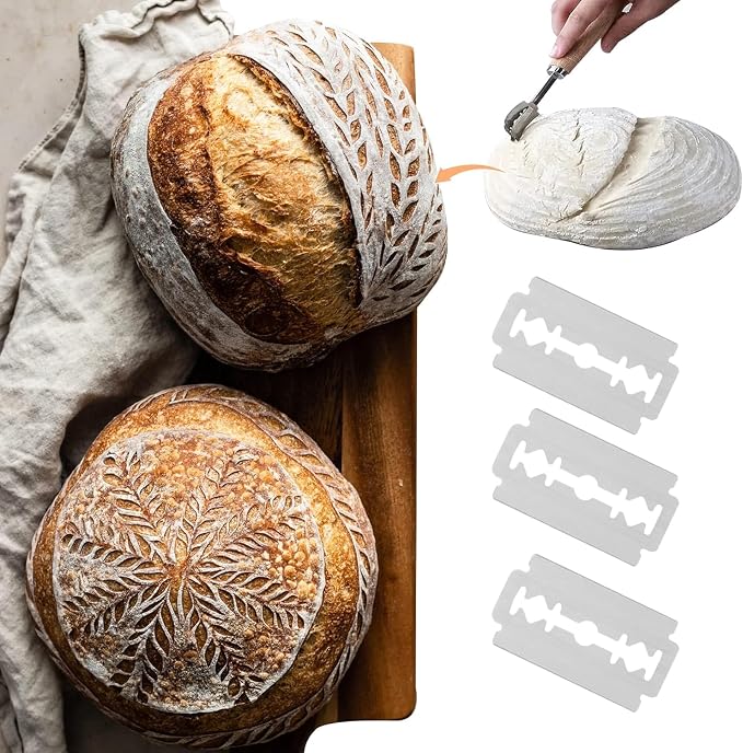 Bread Lame Blades, 20-Pack Bread Lame Blades Refill, Bread Scoring Blade Replacement, 6Cr13 Surgical-Grade Stainless Steel Blades - Precision Razor Blades Designed for Sourdough Bread Scoring