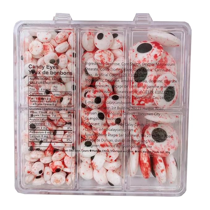Sentovac Candy Eyeballs Bloody Red Eyes Edible Sugar Sprinkles Cookie Cake Cupcake Toppers Decorations Small Candy Eyes for Christmas Halloween Easter Cake Decorations Supplies