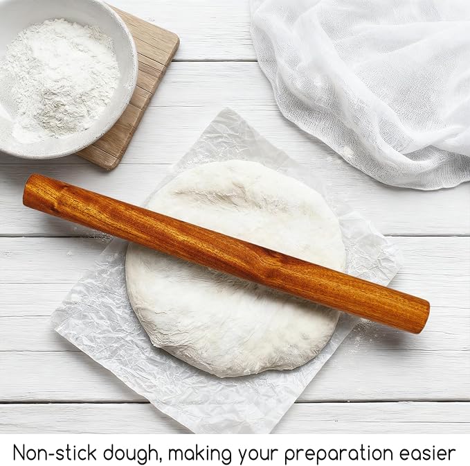 Rolling Pins for Baking,11.8 inches Dough Roller Pizza,Ebony Wood 1 PCS for Making Pizza,Pie,cookies.