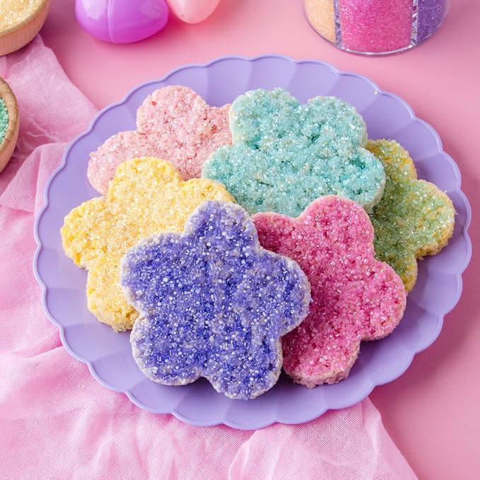 Sweets Indeed Pastel Colored Sugar 6 Cell Set – Decorative Sanding Sugar for Baking & Decorating, Cupcakes, Cookies, Cakes & Desserts – Spring Easter Baking Decorations – 6.45 oz