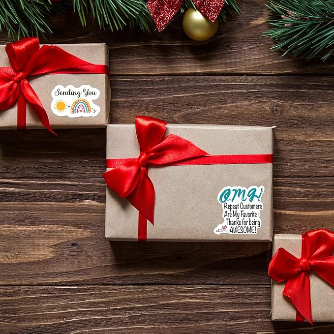 Littlefa Repeat Customers are My Favorite Stickers, Appreciate Customer Small Business Stickers Labels- Thank You Sticker for Envelopes Seal,Mail Packaging Sticker for Small Business 500 PCS