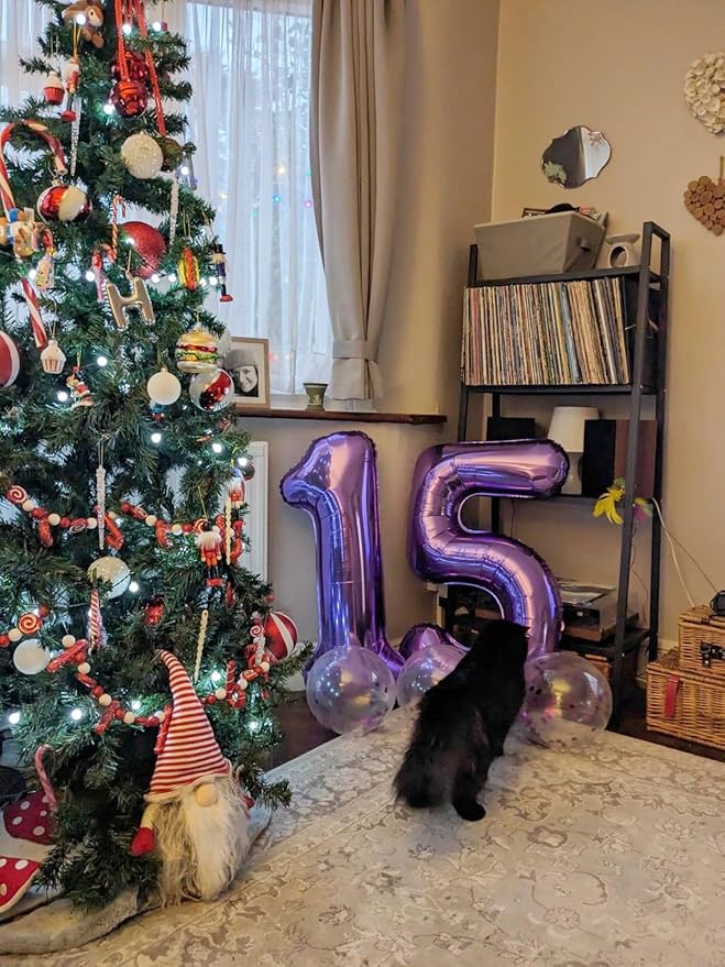 Balloons 50 Number, Foil 40 Inch Purple 50th Birthday Party Decoration for Men & Women, Big Number Balloons Party Supplies for Engagement Wedding Anniversary