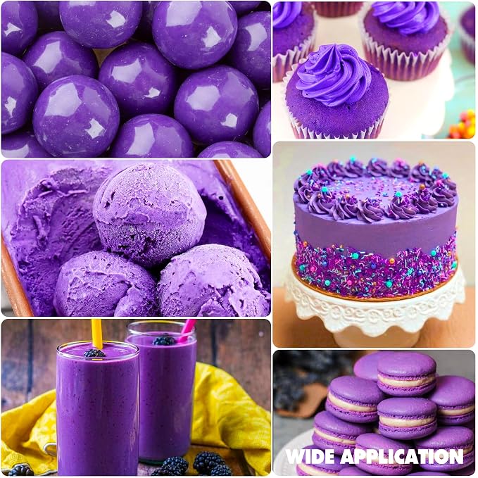Gel Food Coloring - Vibrant Gel Food Coloring for Baking, Cake Decorating, Easter Egg - Concentrated Flavorless Edible Food Color Dye for Icing, Fondant, Drinks, Cookie, DIY Crafts - 4.5 oz (Purple)
