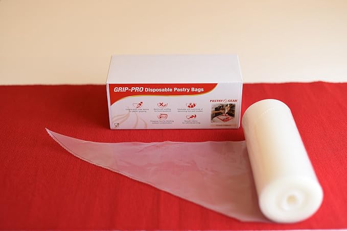 PastryGear Grip-Pro 21-Inch Nonskid Ultra Thick Disposable Pastry/Decorating/Piping Bags with Dispenser - 100 Pcs
