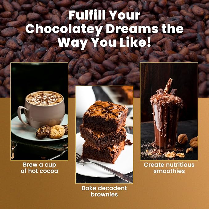 GoldCoast 100% Natural Cocoa Powder, Gently Processed from raw Ghanaian Cocoa Beans, High in Flavanols & Unsweetened, No Additives & Non-GMO, Rich Flavor, 14 Oz