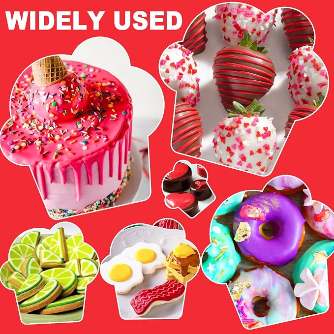 Oil Based Food Coloring for Chocolate - 12 Vibrant Color Food Coloring for Chocolate, Candy Melts, Buttercream, Frosting - Fat Soluble Food Color Dye for Baking, Fondant - 0.2 Fl. oz (6 ml)/Bottles