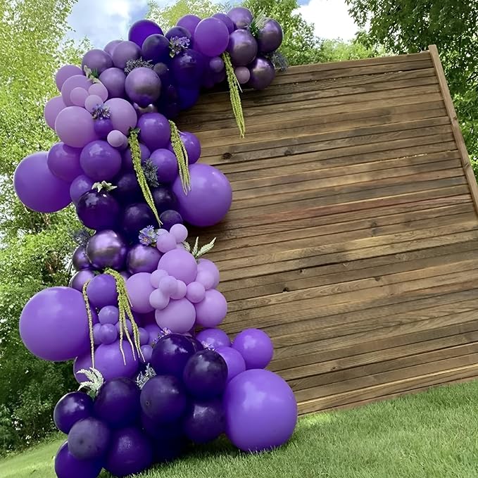 Voircoloria 110pcs Dark Purple Balloons 12inch Deep Purple Latex Party Balloons for Halloween, Graduation, Wedding, Birthday, Baby Shower, Anniversary, Valentine's Day Party Decorations
