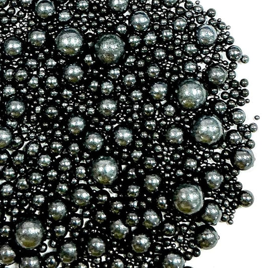 Sprinkles Edible Black Pearl Sugar Sprinkles Candy 142g/5.01oz Mix Size Black Pearls Baking Cupcake Toppers Cookie Ice Cream Decorations for Wedding Parties Valentines Day Halloween Christmas