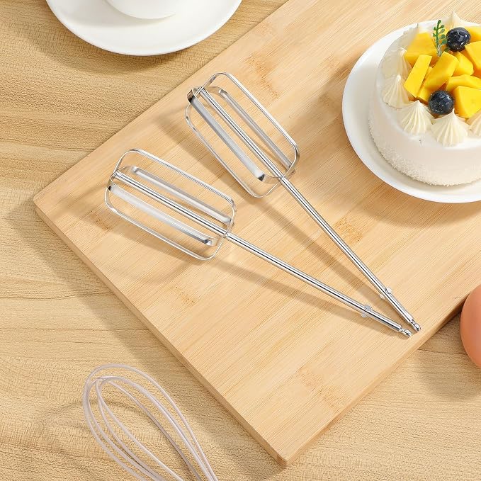Toyvian Hand Mixer Beaters Replacement, 2pcs Stainless Steel Universal Egg Beater Attachments for Electric Hand Mixers Professional Whisk Parts for Kitchen Baking and Mixing