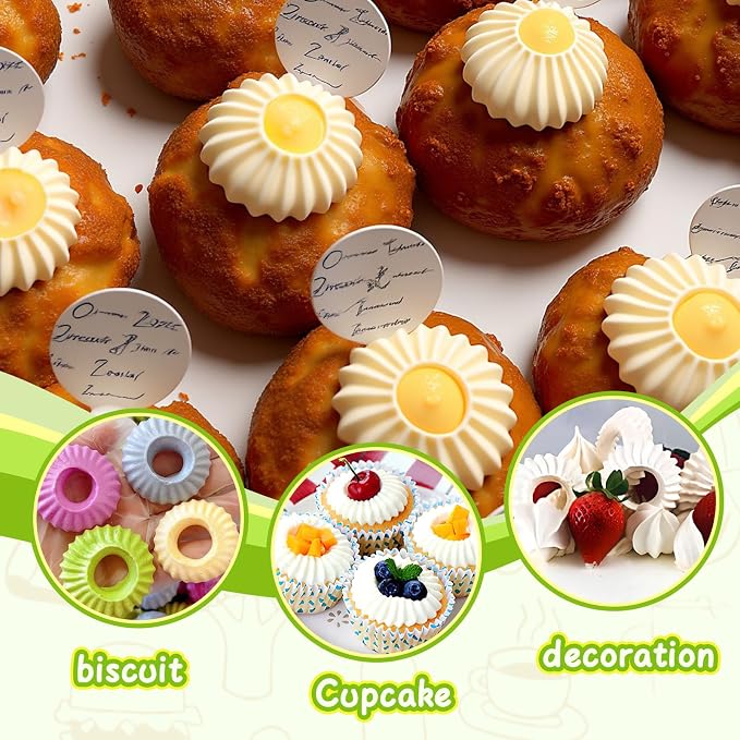 Suuker Sultan Tube Piping Tips Set, Stainless Steel | Cake Decorating Tips, Frosting Icing Tips, For Cupcakes, Cake, Cookie, 795S 796S