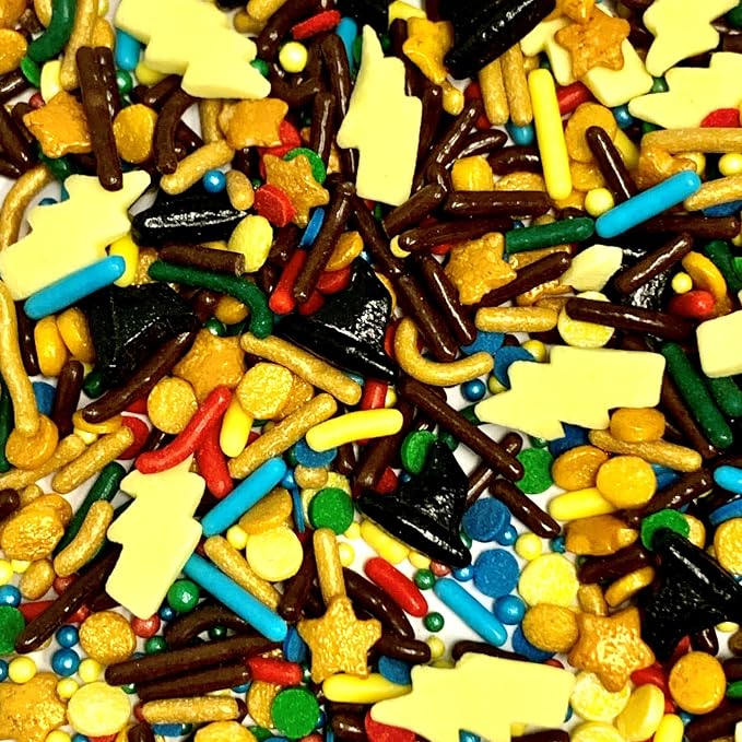 COOL MOM SPRINKLES Wizard Sprinkles (4 oz.) – Harry Potter Birthday Themed Sprinkles for Decorating Cakes, Cupcakes, Cookies & Desserts – Mixed in the USA/Gluten-Free