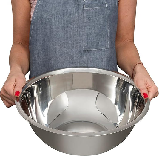 WHYSKO® Large Mixing Bowls, Set of 3 Stainless Steel 5 Quart Bowls for Restaurants, Food Service, Caterers and Home Kitchen Use, Rust Proof Bowls Great for Meal Prep, Baking, Serving, Food Storage
