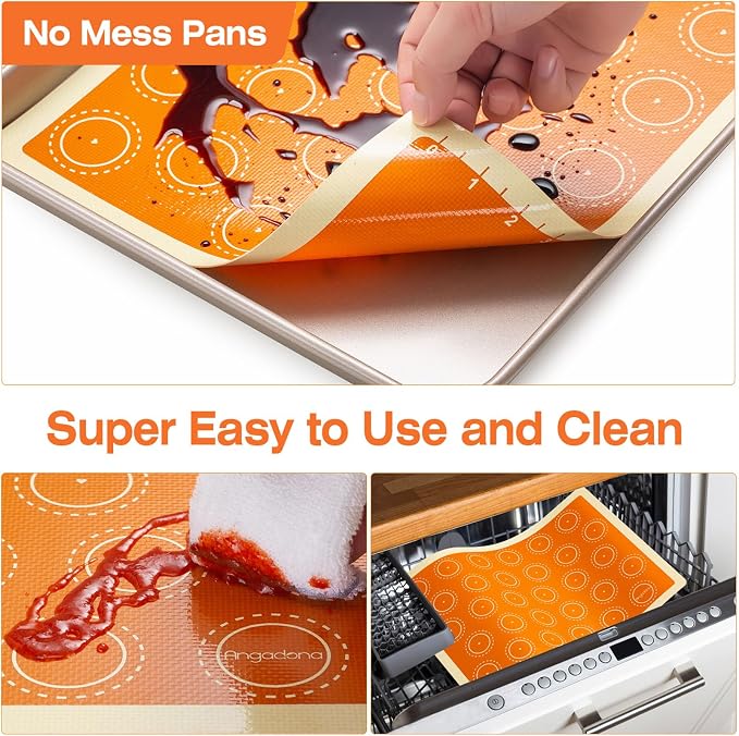 Macaron Silicone Baking Mats Kit, Best Japan Silicone, Easy Clean & Non-Stick Food Grade Reusable Macaroons Baking Mat Set of 2 Half Sheet, Macarons Baking Supplies Piping Tips Bags ties and couplers