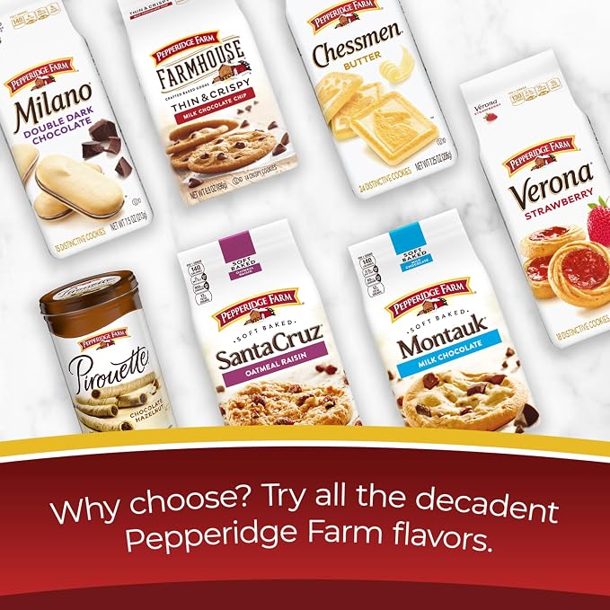 Pepperidge Farm Cookies Classic Collection, 9 Cookie Varieties, 13.25 Oz. Box (Pack of 3)