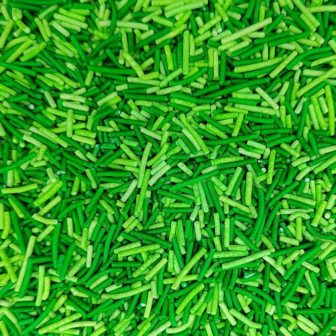 Jimmies Sprinkles, Edible Jimmy Sprinkles, Green Crunchy Jimmies Mix for Cake Decorating, Edible Cookie Cupcake Decorations for St Patrick's Day Baking and Holiday Party Treats