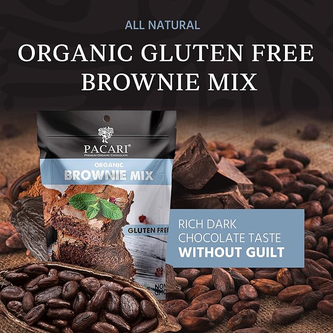 Paccari Raw Cacao Brownie Mix | Organic Cocoa Powder Substitute | Keto, Vegan, Non-GMO & Gluten Free | Perfect Mix for Chocolate Baking Desserts | 16oz