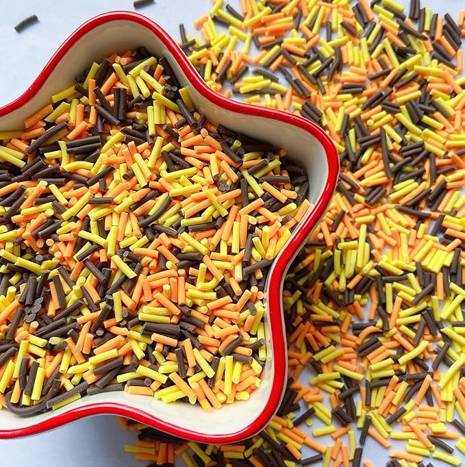 EHOPE 50g Fake Sprinkles Resin Sprinkles Fake Candy Sprinkles Clay Sprinkles Polymer Sprinkles Polymer Clay Slices for Nail Art DIY Crafts Cake Phone Case(Coffee+Yellow Sugar granules-24A)