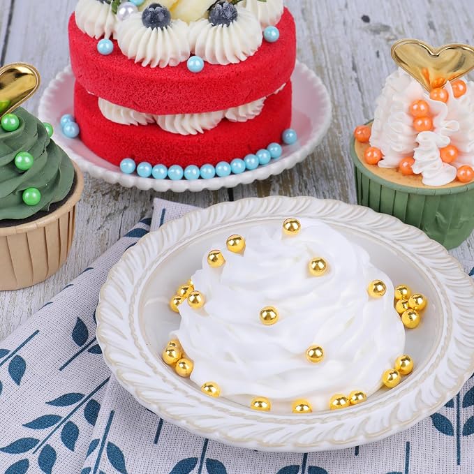 Halloween sprinkles for Cake Decorating, 7.8oz Orange Pearl Sprinkles 4 Sizes Mix for Cake Cupcake Cookie Baking Donuts Ice Cream Toppings