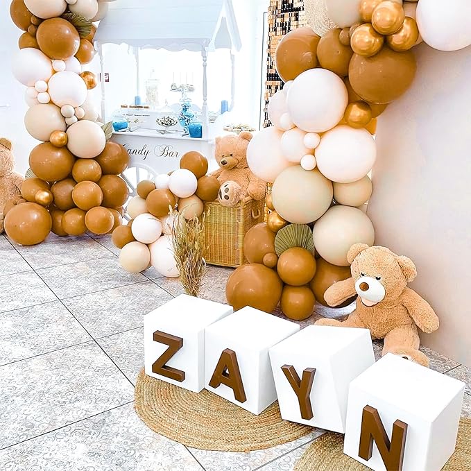 PartyWoo Tan Balloons 100 pcs 12 Inch Boho Neutral Light Brown Coffee Fall Latex Helium Balloons for Graduation Birthday Safari Boy Baby Shower Jungle Cowgirl Woodland Party Decorations Brown-F10