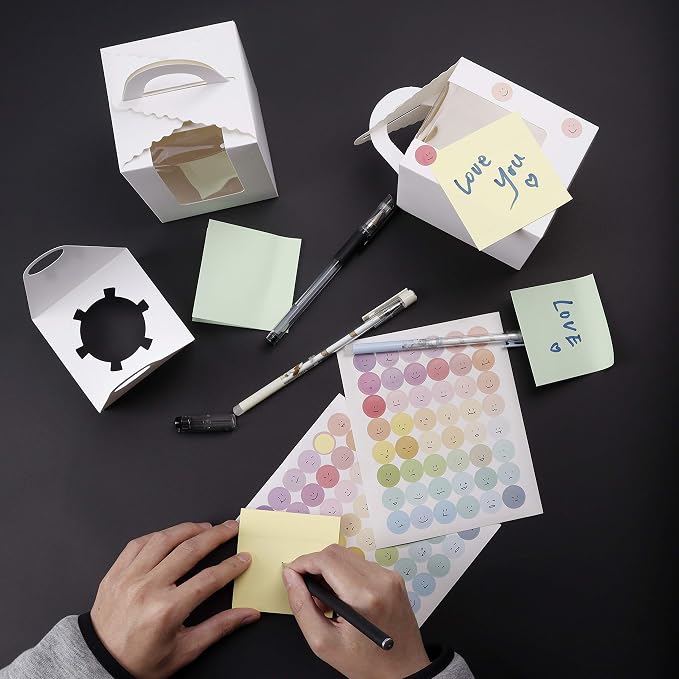 KEYIDO 30 Pcs Individual Cupcake Boxes White Single Cupcake Boxes 1 Hole Cake Box with Clear Window Inserts and 2 Sheets of Stickers for Wedding Birthday Party Favors