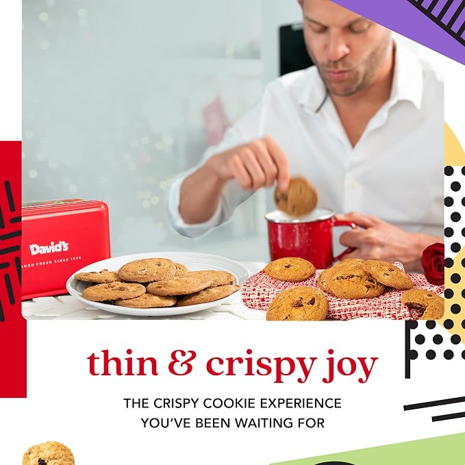 David's Cookies Freshly Baked Cookies Assortment - Delicious Handmade Soft Variety - Exquisite Gourmet Gift for Friends & Family on Special Occasions - Thin & Crispy Cookies in Mini Sweet Sampler Tin