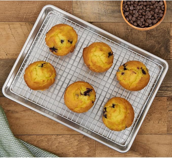 Mrs. Anderson’s Baking Quarter Sheet Pan, 9.5-Inches x 13-Inches, Heavyweight Commercial Grade 19-Gauge Aluminum