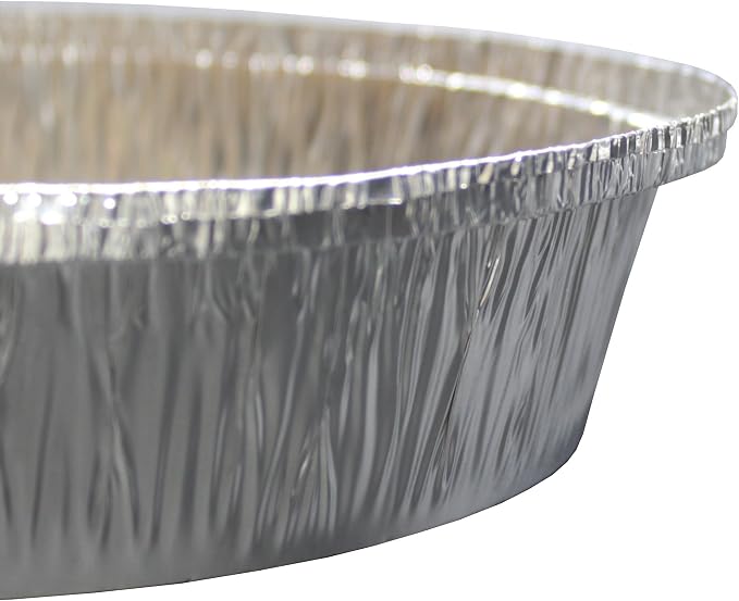 MontoPack 9 Inch Round Tin Foil Pans Disposable Aluminum - Freezer & Oven Safe - For Baking, Cooking, Storage & Reheating (100)