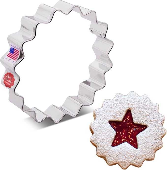 Ann Clark Fluted Circle Linzer Cookie Cutter, 4" Made in USA