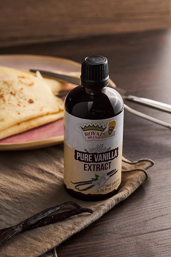 Royal Brand Pure Vanilla Extract / Pure / No Sugar / Sugar free / Glass for Better Quality / 110 ml / 3.74 fl. oz