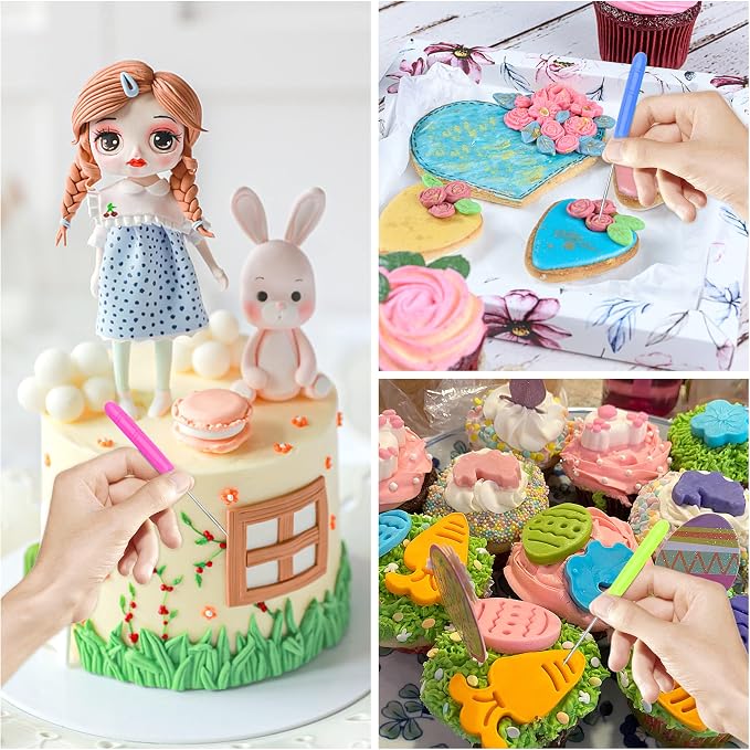 8 Pieces Cookie Scribe Tool Sugar Stir Needle with Clear Box Scriber Needle Cookie Decorating Tools, DIY Baking Pin Whisk Stainless Steel Needle Biscuit Icing Pin