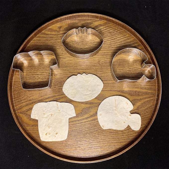 LUBTOSMN New Football Cookie Cutter Set-3 Piece-3.5 inch-Football, Football Helmet and Jersey Fondant Biscui Cutters