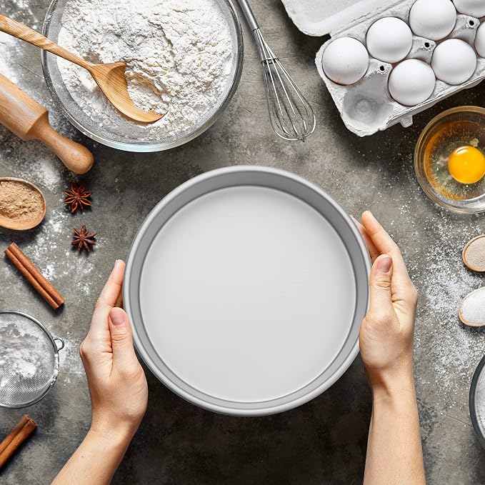Last Confection 6 x 2 Inch Round Cake Pans, Set of 2 Anodized Aluminum Cake Pans Baking Tins