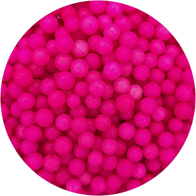 NCS Neon Pink (Under Blacklight) 4mm Edible Sugar Pearls Sprinkles – Cupcake, Cake, Cookie & Baking Decorations, 7 oz