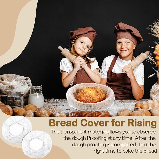 Fanfanwin 200 Pcs Banneton Liner Bread Proofing Basket Covers Non Woven Liner Non Stick Dough Bowl Covers for Bread Proofing Disposable for Rising Sourdough Supplies