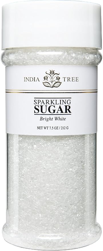 India Tree White Sparkling Sugar, 7.5 oz | Decorating Sugar for Baking & Confections