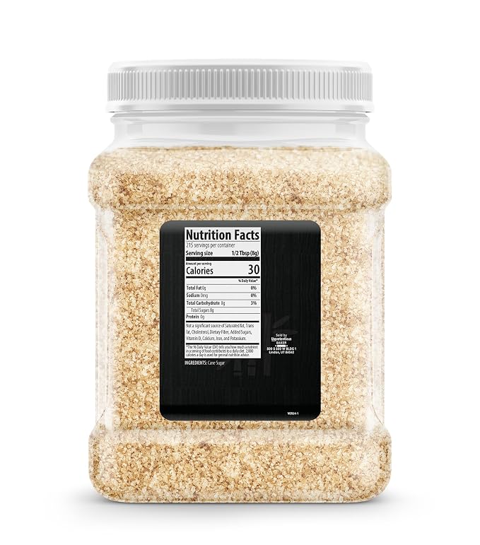 Unpretentious Cane Sugar, Variety of Uses, Sweetener, Kitchen Staple (60.8 Ounces)