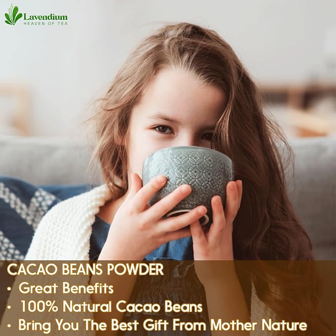 Lavendium 25oz (1.56 lbs) Cacao Powder, 100% Natural & Pure, Unsweetened, Rich Chocolate Flavor, Perfect for Baking & Smoothies No Additives, No Gluten, Vegan