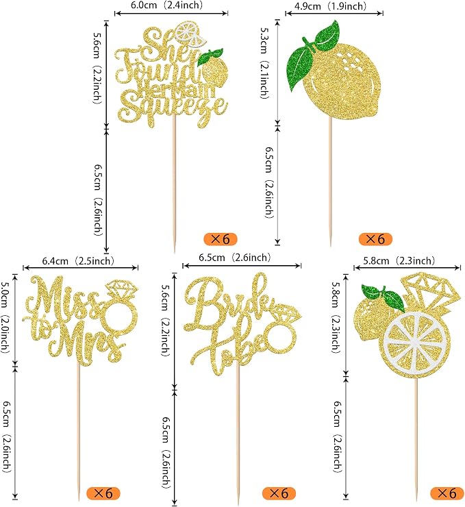 Rsstarxi 30 Pack Birde to Be Cupcake Toppers She Found Her Main Squeeze Cupcake Picks for Miss to Mrs Theme Bridal Shower Wedding Engagement Party Cake Decorations Supplies
