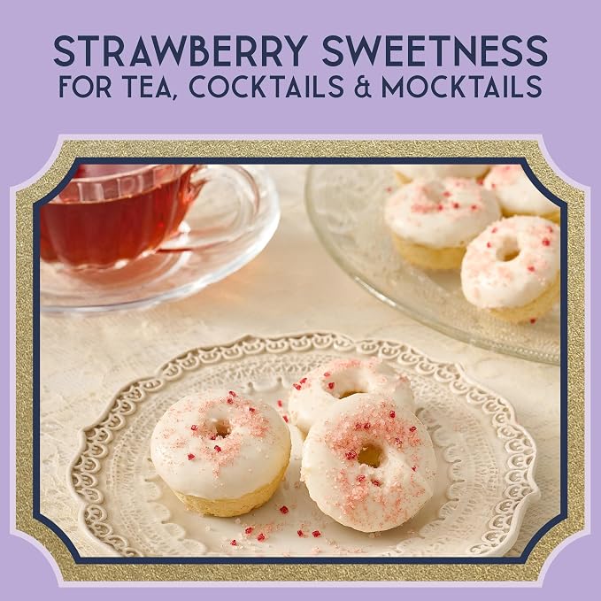 McCormick Bridgerton Finishing Sugar, Strawberries & Cream, Limited Edition, Sweet Strawberry Flavor Infusion, For Desserts, Cocktails, Breakfasts, and More, 3.16 oz (Pack of 2)