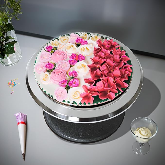 Trademark Innovations 10" Revolving Cake Decorating Turntable Stand - Professional Aluminum & Non-Slip