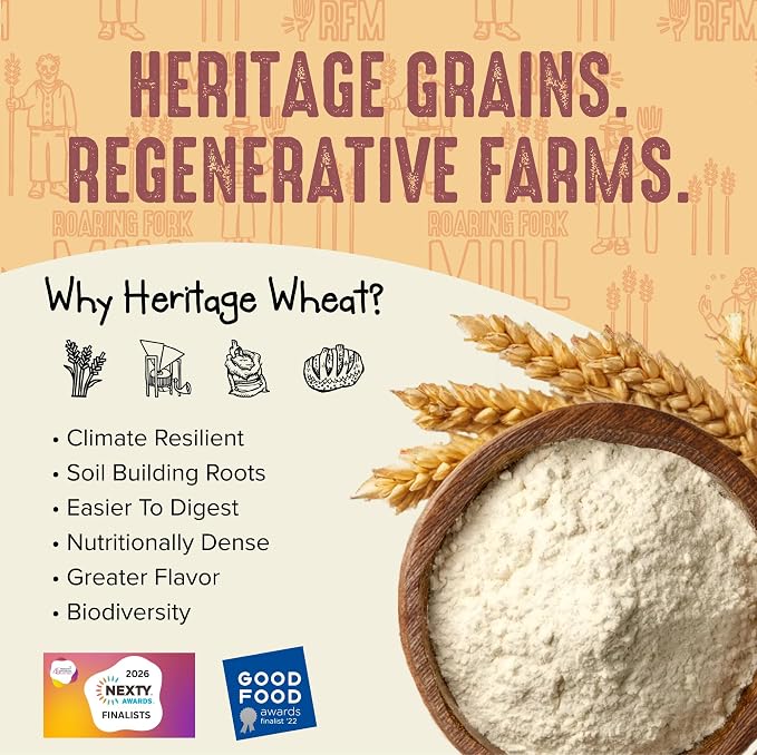 Stone-Milled Pasta 00 Flour from USDA Organic & Regenerative Organic Certified Durum Wheat – Traditional Durum Flour for Fresh Pasta, Extruded Noodles & Artisan Cooking – 11.3% Protein