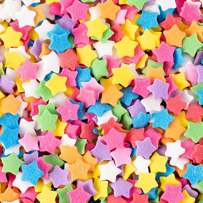 Rainbow Sprinkles for Cake Decorating Edible Star Confetti Sprinkles Mix for Cake, Baking, Ice Cream, Cookies, Cupcake Topper 4.2 OZ