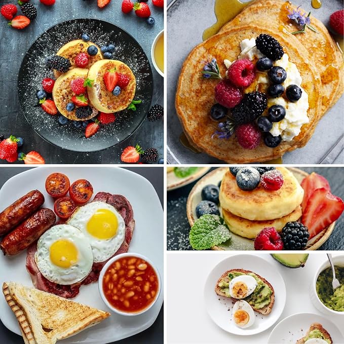 RICHSC-PAN Crumpet Rings, 4Inches Outside Diameter 3.6 Inches Inside Non-Stick English Muffin Rings 8 Packs, Stainless Steel Double Roll Upgrade Design, Suitable For All Kinds of Breakfast.